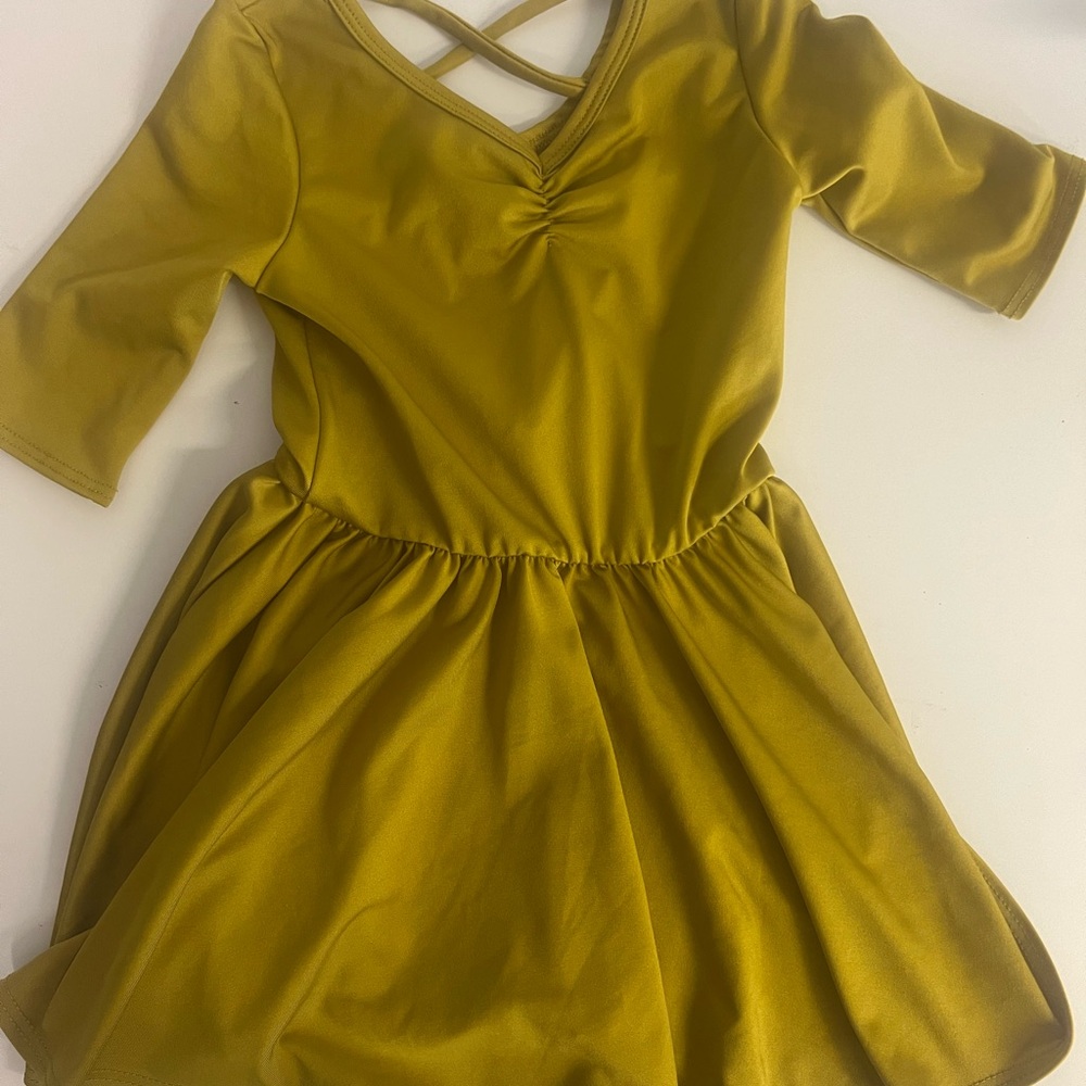 Olive Green Dress with Cross Back
